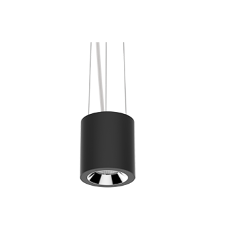 Светильник Вартон DL-02 Tube подвесной 100*110 12W 4000K 35град RAL9005 черный муар