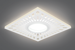 Светильник Gauss Backlight BL127 Квадрат. Белый, Gu5.3, 3W, LED 3000K 1/40