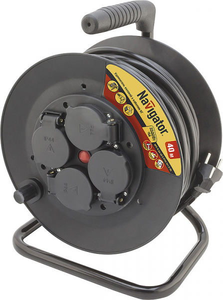 Navigator Удлинитель  71 516 NPE-R-04-40-E-IP44-3x1.5-RC катушка 4гн с/з, кг, 40м