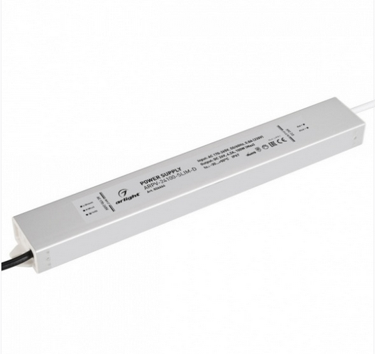 Блок питания Arlight 24V,100W IP67 303х40х22 ARPV-24100-SLIM-D (24V, 4.2A, 100W)