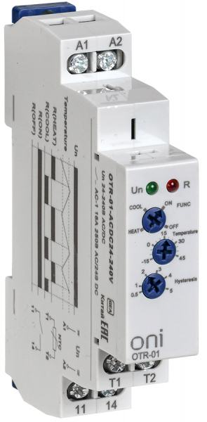 Реле температурное OTR-01 1 конт. 24-240В AC/DC ONI