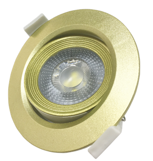 Светильник Jazzway PSP-R  9044 GOLD 7W 4000K 38град круг/поворотный  IP40