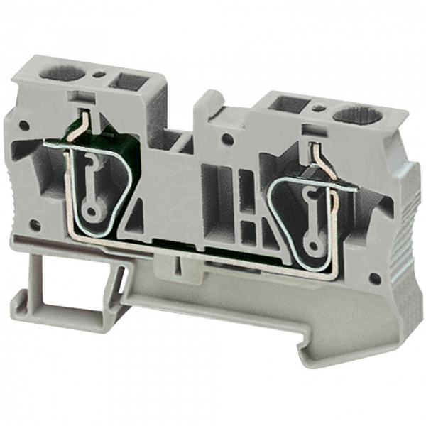 Клеммник пружинный проходной 6 мм.кв. 2тчк. серый Schneider Electric   NSYTRR62
