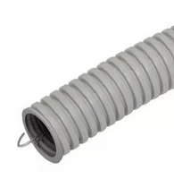 Труба ПВХ гофрированная с протяжкой 20мм серая легкая УралПласт (кратно 50)
