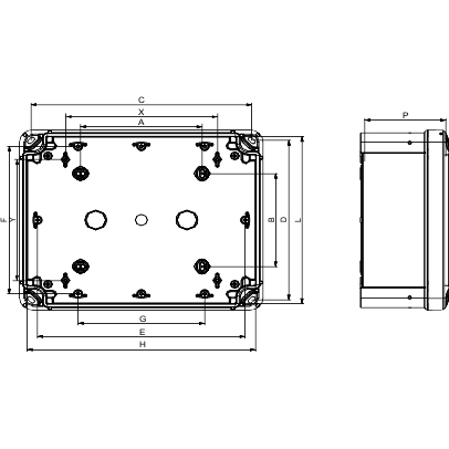 NSYTBS885 ПЛАСТ.КОРОБКА ABS 89x89x54