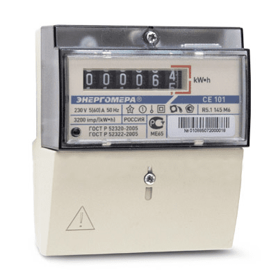 Счетчик Энергомера CE 101 R5.1 145 М6 1-фазный 5-60А DIN ОУ 1 тарифный универсальный
