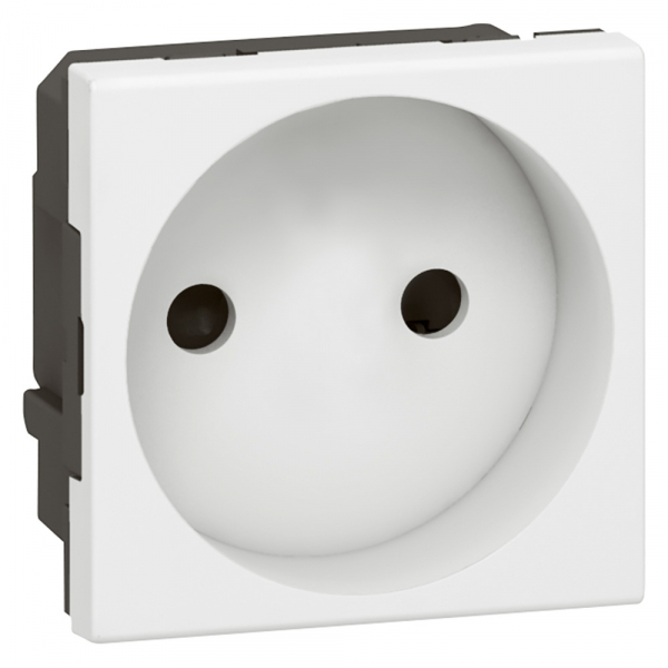 Legrand Mosaic Белая Розетка 2К правая  - 2 модуля 077110