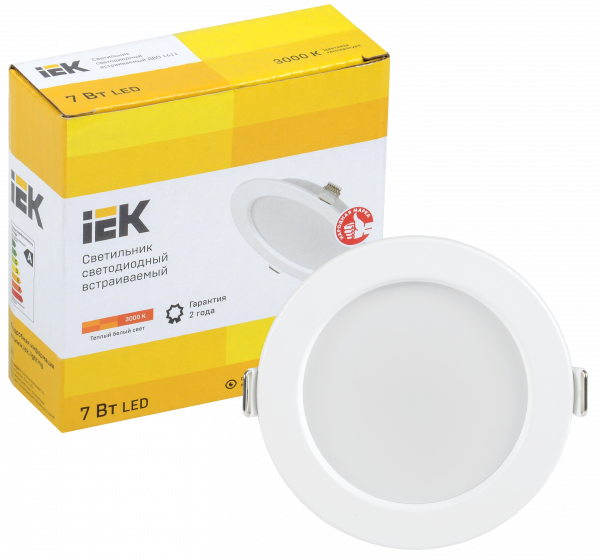 Светильник LED ДВО 1611 белый круг 7Вт 3000К IP20 IEK