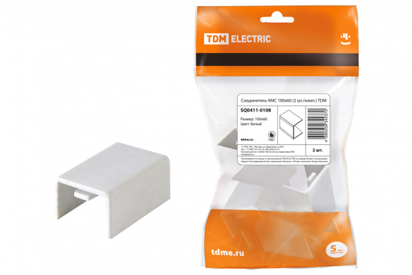 TDM  КМС  Белый  Соединитель 100х60 (2 шт./комплект) SQ0411-0108