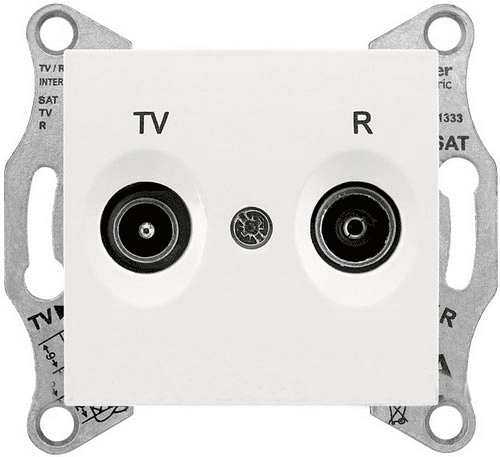 Schneider Electric Sedna  Бежевый Розетка механизм TV/R оконечная 1dB IP20 скрытая установка SDN3301647