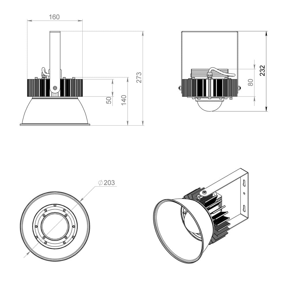 Профи v2.0 50 Эко 4500К 45° Поворотный кронштейн