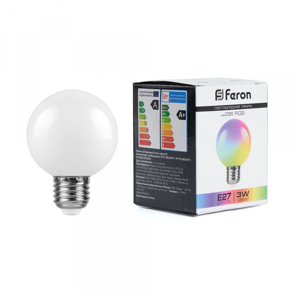 FERON LB-371 (3W) 230V E27 RGB для белт лайта G60