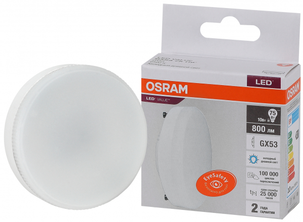 Светодиодная лампа OSRAM GX 10Вт 230В 6500К GX53