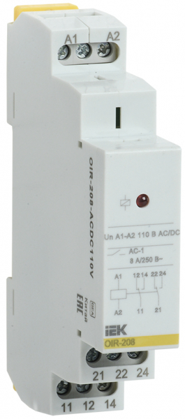 Промежут. реле.OIR 2 конт (8А). 110 В AC/DC