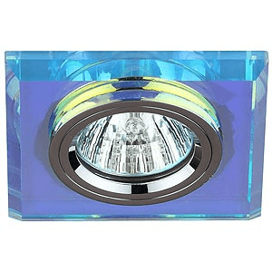 Светильник точечный ЭРА DK8 CH/PR  декоративный, стекло квадрат MR16,12V, 50W, хром/перламутр