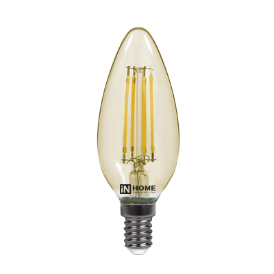 Светодиодная лампа IN HOME C37 7Вт 230В 3000К Е14 филамент.