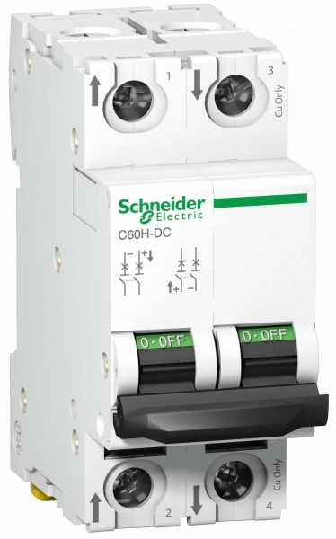 Автоматический выключатель Schneider Electric 2P 40А характеристика C 10кА A9N61537 C60H-DC 500В