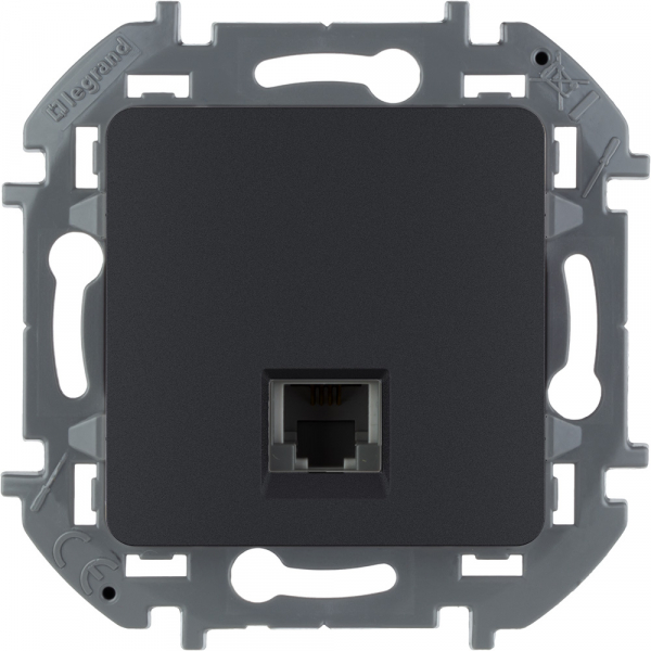 Legrand INSPIRIA Антрацит Розетка RJ11 IP20 скрытая установка 673823