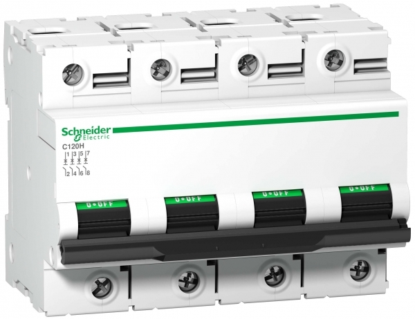 Выключатель автоматический  4П 100A  характеристика D  15 кА  Schneider Electric  C120H A9N18524