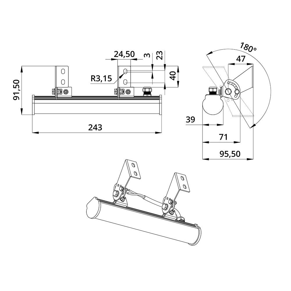 Модерн 1 243мм 4000К Опал