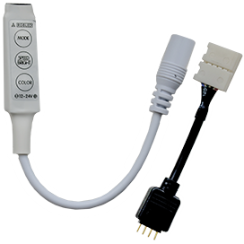 Ecola LED strip RGB mini controller 6A 72W 12V (144W 24V) с переходником с кнопками для управления /CRMM72ESB/