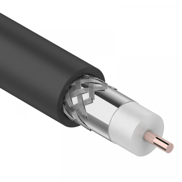 Кабель RG-11U (75 Ом), CCS/Al/Al 83 % (бухта 305 м) черный (OUTDOOR)  01-3011 REXANT