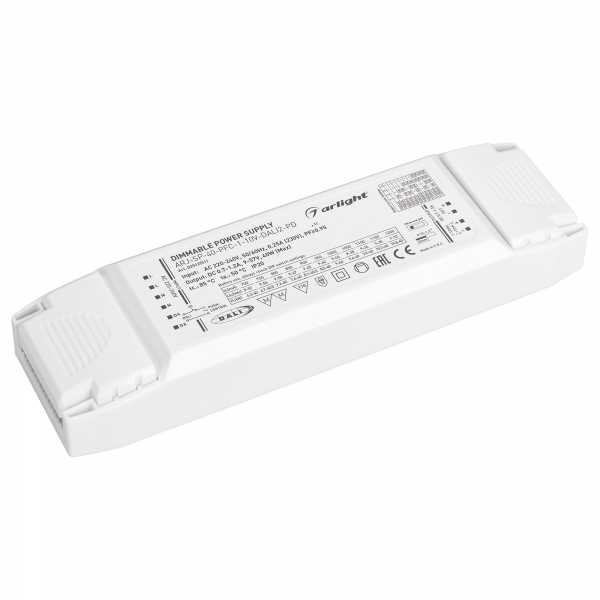 Arlight Блок питания ARJ-SP-40-PFC-1-10V-DALI2-PD (40W, 700-1200mA) (Arlight, IP20 Пластик, 5 лет)