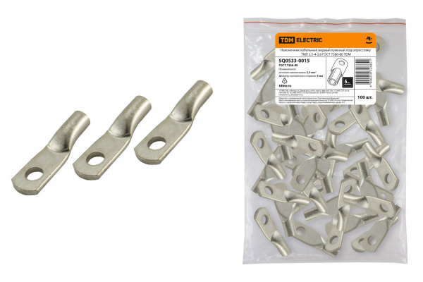 Наконечник ТМЛ   2,5-4-2,6 ГОСТ 7386-80 медный луженый TDM SQ0533-0015