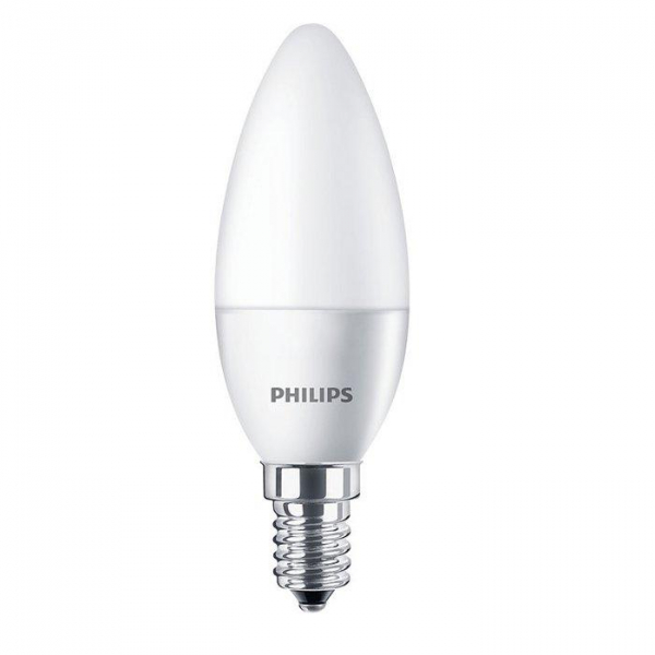 Светодиодная лампа PHILIPS С35 5-75Вт 220В 2700К E14