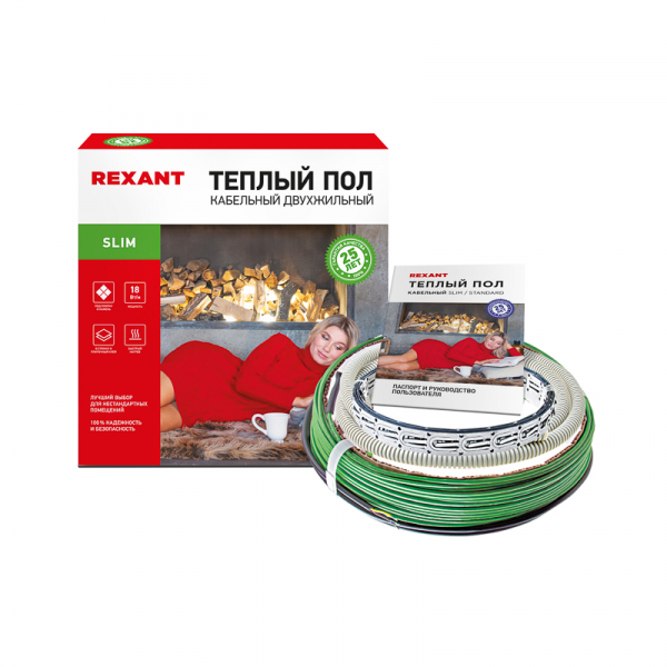 Теплый пол RNB -15-170 (170Вт/15м/ S обогрева, м2: 1,0-1,5) (двух жильный) REXANT 51-0501-3
