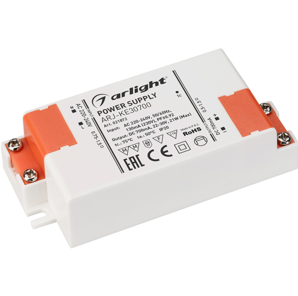 Блок питания Arlight ARJ-KE30700 (21W, 700mA, PFC) (ARL, IP20 Пластик, 5 лет)