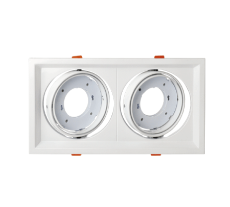 Светильник встраиваемый IN HOME GX70R-2ST-W металл под лампу GX70 230В поворотный двойной белый