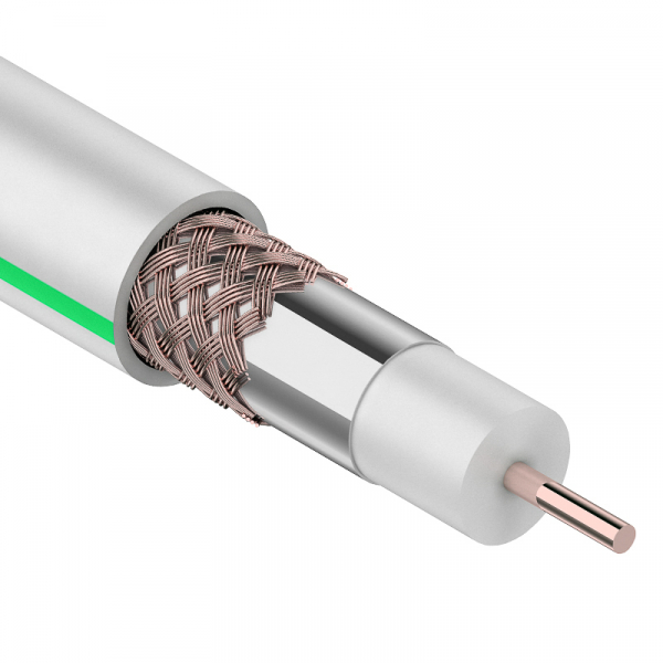 SAT 703 B, CCS/Al/Al, (75%), 75 Ом, белый  CABLETECH кабель бухта 100м  01-2431-2 REXANT