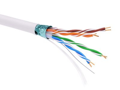 Информационный кабель экранированый F/UTP 4х2 CAT5E, PVC, белый DKC (кратно 305)
