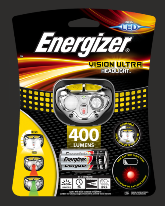 Фонарь налобный ENERGIZER ENR HL Vision HD 3xAAA, tray