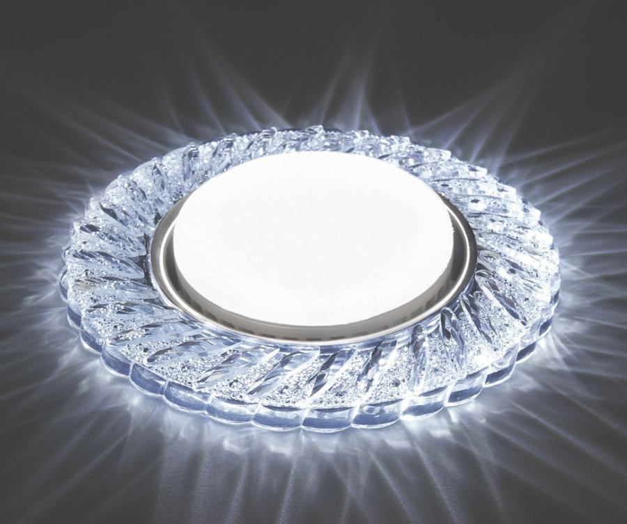 Светильник точечный Feron CD4021 20LED*2835 SMD 6400K, 15W GX53, без лампы, прозрачный, хром