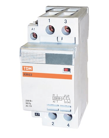 TDM  Контактор модульный 63А 1NO+1NC 230В AC  КМ63/2-63
