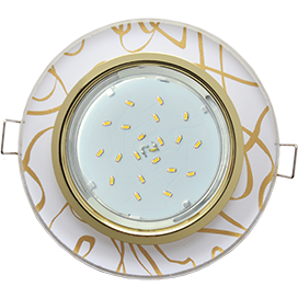 Точечный светильник Ecola GX53 H4 5310 Glass Стекло Круг  золото - золото на белом 38x126 (к+)