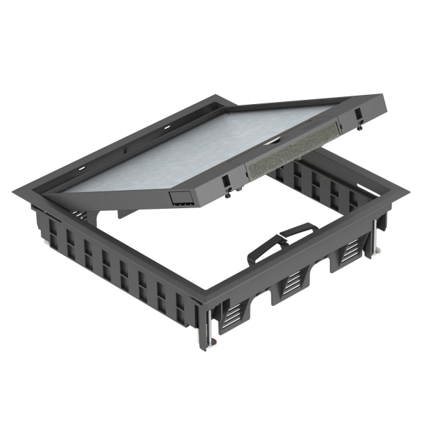 Лючок GES9-3B U (универсальный) 12xModul45 (полиамид,черный) /GES9-3B U 9011/