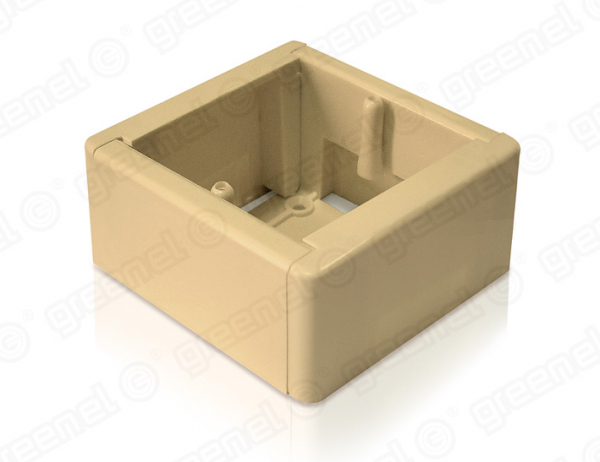 Коробка установочная универсальная для наружного монтажа 88*88*44мм, IP20, цвет-СВЕТЛОЕ ДЕРЕВО (50шт Greenel  GE40231-03