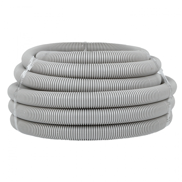 Труба ПВХ гофрированная с протяжкой 40мм серая легкая EKF Plast (кратно 15)