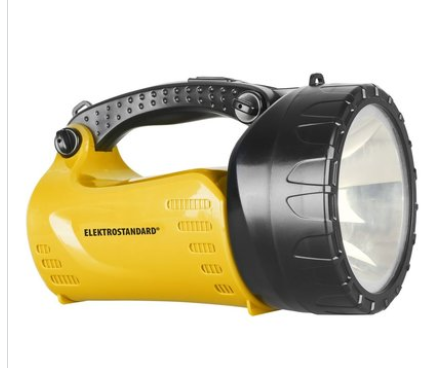 Фонарь светодиодный Elektrostandard Hudson FLD75-3W прож 2 режима LED 3Вт, аккум 2,8Ah, ЗУ 220V, 200лм 6500К, черный/желтый пластик, IP42