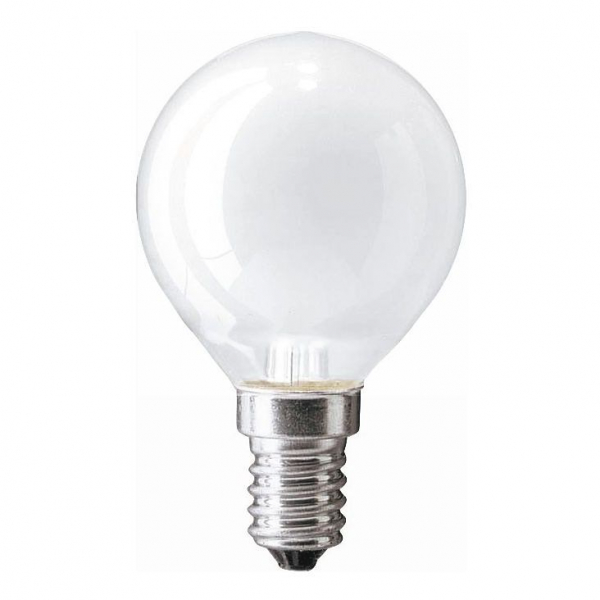 Стандартная лампа накаливания  PHILIPS  P45  40Вт  230В  E14 (кратно 10)