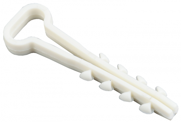 Дюбель-хомут  8-5 круглый белый нейлон (уп. 100шт) ИЭК