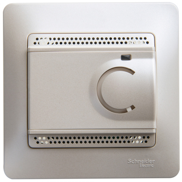 Glossa Перламутр Термостат электронный теплого пола с датчиком от +5до+50градC, 10A, в сборе IP20 скрытая установка GSL000638