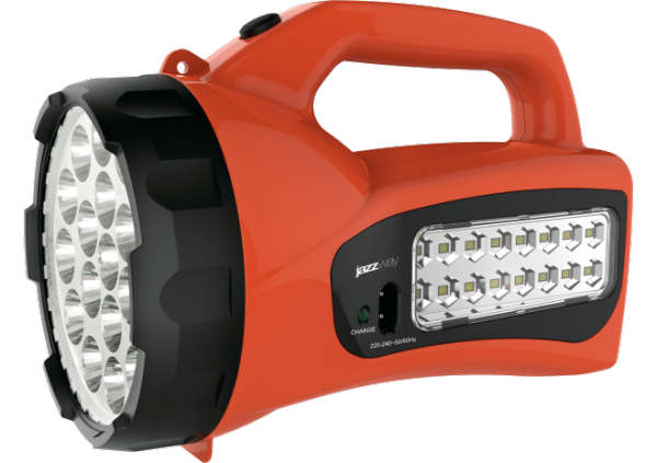Фонарь светодиодный Jazzway Accu7-L19/L16-og 2 режима, аккум 4V1,6Ah, оранжевый