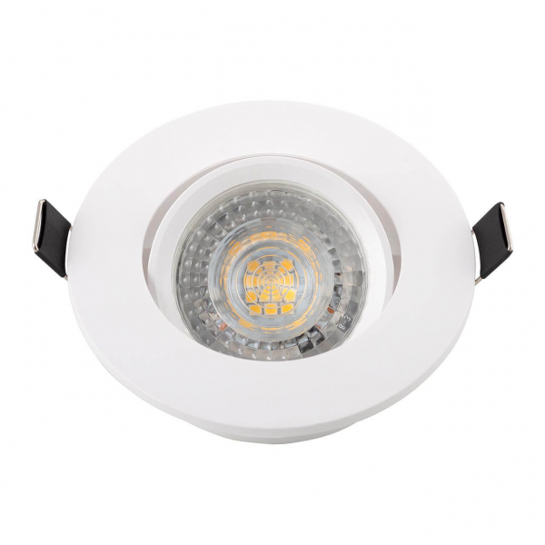 DENKIRS DK3020-WH Встраиваемый светильник, IP 20, 10 Вт, GU5.3, LED, белый, пластик