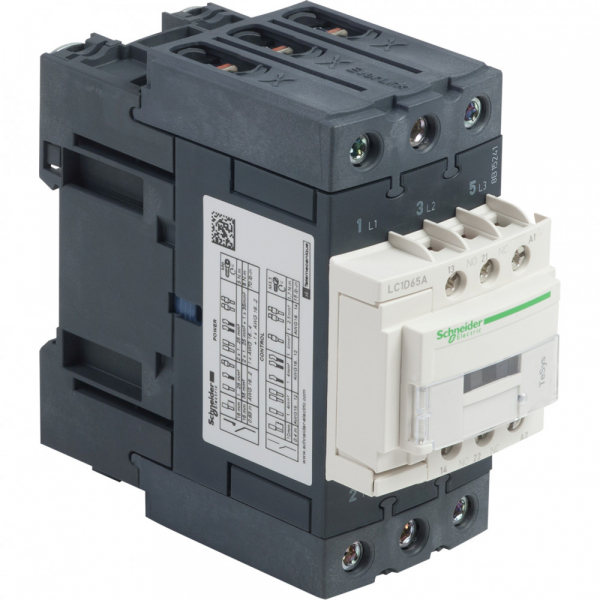 Контактор  Schneider Electric  65А  3П  катушка управления  110В  AC  дополнительный контакт 1НО+1НЗ  TeSys_D