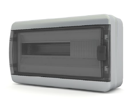 Бокс навесной 18 мод. IP65, прозрачная черная дверца BNK 65-18-2 Tekfor