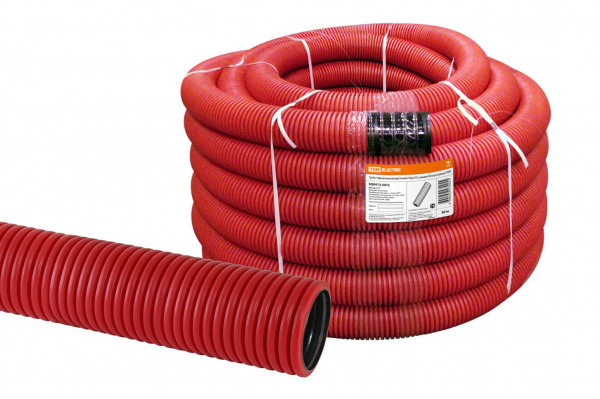 Труба гибкая двустенная д.75мм, с/з цвет красный  TDM (кратно 50)